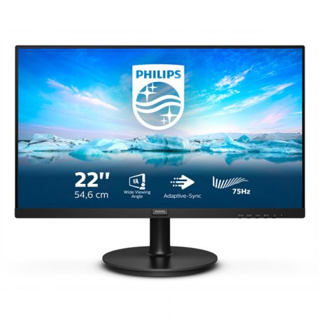 Asztali monitor, Philips VA monitor 21.5" 221V8LD, 1920x1080, 16:9, 250cd/m2, 4ms, VGA/DVI/HDMI