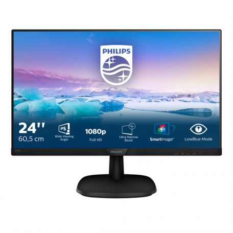 Asztali monitor, Philips IPS monitor 23.8" 243V7QDAB, 1920x1080, 16:9, 250cd/m2, 4ms, VGA/DVI/HDMI, hangszóró