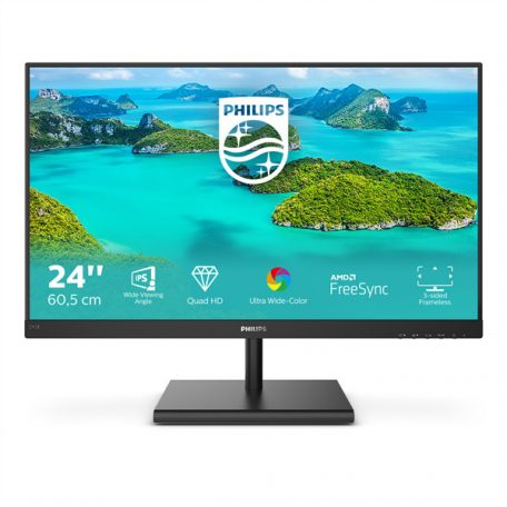 Asztali monitor, Philips IPS monitor 23.8" 245E1S, 2560x1440, 16:9, 250 cd/m2, 4ms, VGA/HDMI/DisplayPort