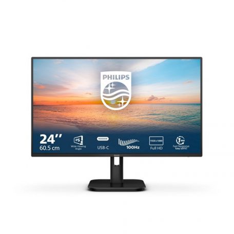 Asztali Monitor, Philips IPS monitor 23.8" 24E1N1300A/00 1920x1080, 16:9, 250cd/m2, 4ms, HDMI/2xUSB/USB-C, hangszóró, 100Hz