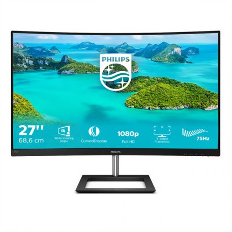 Asztali monitor, Philips Ívelt VA monitor 27" 272E1CA/00 1920x1080, 16:9, 250cd/m2, 4ms, VGA/HDMI/DisplayPort, hangszóró