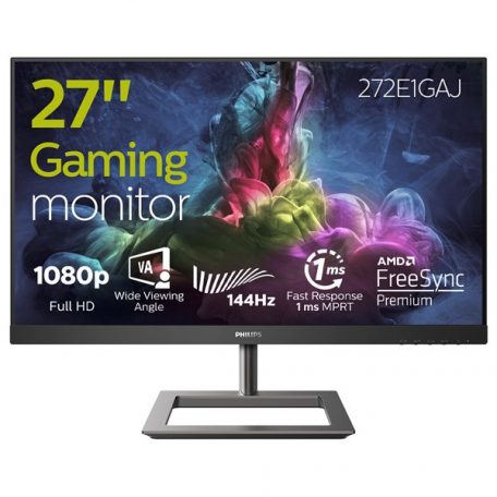 Asztali monitor, Philips Gaming 144Hz VA monitor 27" 272E1GAJ, 1920x1080, 16:9, 350cd/m2, 1ms, HDMI/DisplayPort, hangszóró