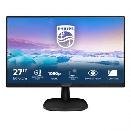 Asztali monitor, Philips IPS monitor 27" 273V7QJAB/00, 1920x1080, 16:9, 250cd/m2, 4ms, VGA/HDMI/DisplayPort, hangszóró