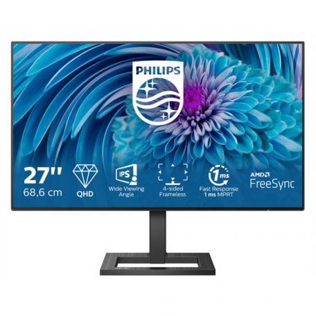 Asztali monitor, Philips IPS monitor 27" 275E2FAE, 2560x1440, 16:9, 350cd/m2, 1ms, DisplayPort/2xHDMI, hangszóró