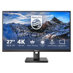   Asztali monitor, Philips IPS monitor 27" 279P1, 3840x2160, 16:9, 350cd/m2, 4ms, USB-C(+dokkoló)/4xUSB/LAN/DP/2xHDMI, hangszóró