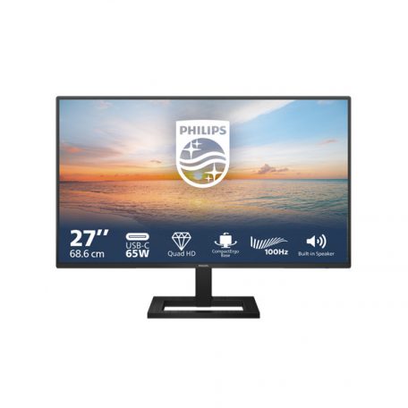 Asztali monitor, Philips IPS monitor 27" 27E1N1600AE, 2560x1440, 16:9, 350cd/m2, 4ms, HDMI/2xUSB/USB-C, hangszóró, 100Hz, áll. mag.