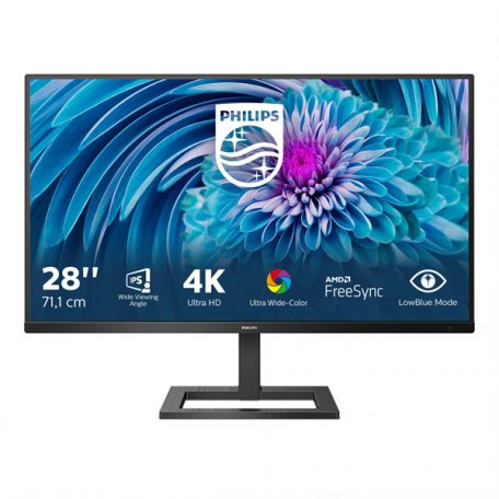 Asztali monitor, Philips IPS monitor 28" 288E2A, 3840x2160, 16:9, 300cd/m2, 4ms, DisplayPort/2xHDMI, hangszóró