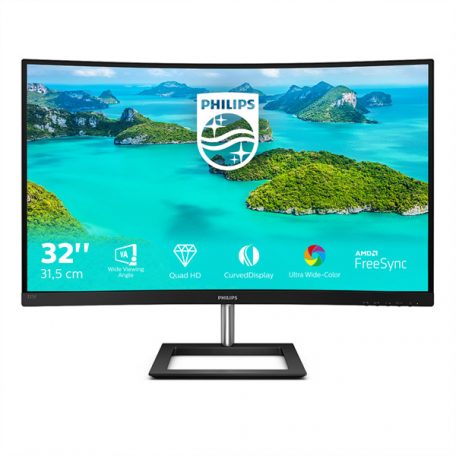 Asztali monitor, Philips Ívelt VA monitor 31.5" 325E1C, 2560x1440, 16:9, 250cd/m2, 4ms, VGA/HDMI/DisplayPort