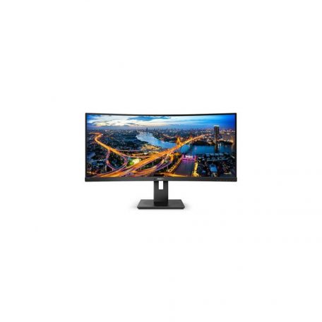 Asztali monitor, Philips Ívelt VA monitor 34" 345B1C, 3440x1440, 21:9, 300 cd/m2, 5ms, HDMI/DisplayPort/USB-C/4xUSB, LAN, hangszóró