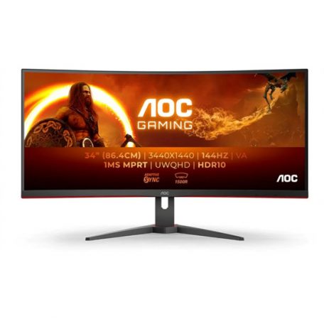 Asztali monitor, AOC 34" CU34G2XE/BK AdaptiveSync - 1500R - VA