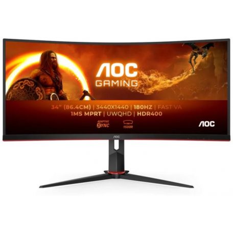 Asztali monitor, AOC 34" CU34G2XP/BK AdaptiveSync - 1500R - VA