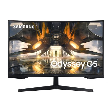 Asztali monitor, Samsung 27 LS27AG550EPXEN WQHD VA 16:9 1ms ívelt gamer Odyssey G5 monitor"