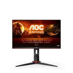   Asztali monitor, AOC Gaming 165Hz IP monitor 23,8" Q24G2A/BK, 2560x1440 16:9, 350cd/m2, 1ms, HDMI/DisplayPort, hangszóró, áll. mag, pivot