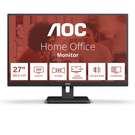 Asztali monitor, AOC VA monitor 27" Q27E3UAM, 2560x1440, 16:9, 350cd/m2, 4ms, HDMI/DisplayPort/2xUSB, hangszóró