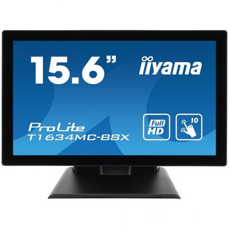 Asztali monitor, Iiyama touch IPS monitor 15.6" T1634MC-B8X, 1920x1080, 16:9, 450cd/m2, 25ms, VGA/DP/HDMI/HDCP, IP65