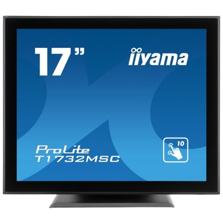 Asztali monitor, Iiyama touch monitor, 17", 1280x1024, 5:4, 225cd, 5ms, 1000:1,VGA/HDMI/DP, T1732MSC