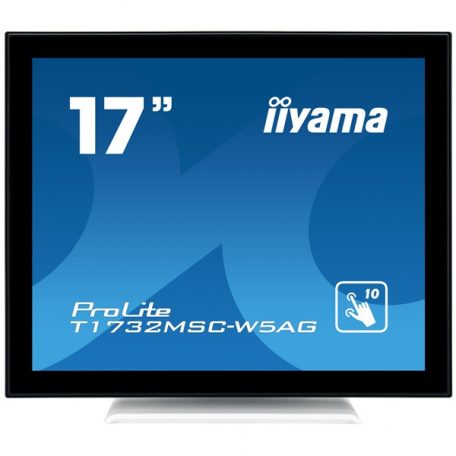 Asztali monitor, Iiyama touch monitor, 17", 1280x1024, 5:4, 215cd, 5ms, 1000:1,VGA/HDMI, T1732MSC, fehér