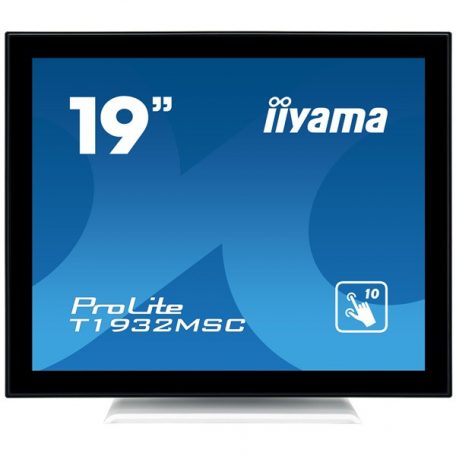 Asztali monitor, Iiyama touch monitor, 19", 1280x1024, 5:4, 215cd, 14ms, 1000:1, VGA/HDMI/DP, T1932MSC, fehér