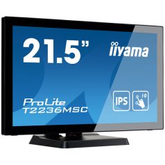   Asztali monitor, Iiyama touch IPS monitor 21.5" T2236MSC-B3, 1920x1080, 16:9, 250cd/m2, 5ms, VGA/HDMI/DP,  hangszóró