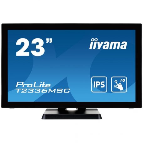 Asztali monitor, Iiyama touch monitor, 23,8", 1920x1080, 16:9, 215cd, 5ms, 1000:1, DVI/VGA/HDMI, hangszóró, T2336MSC-B3