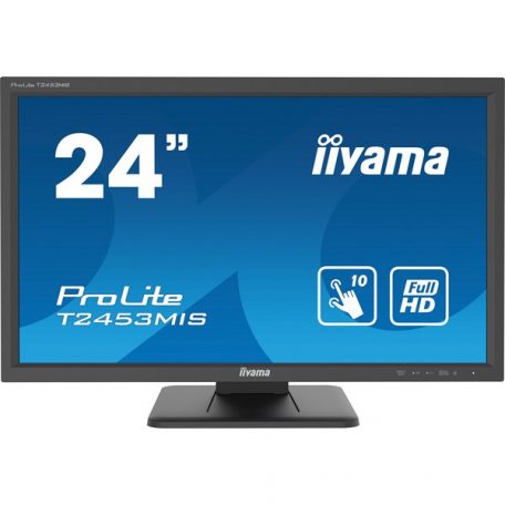 Asztali monitor, Iiyama touch VA monitor 23.6" T2453MIS-B1, 1920x1080, 16:9, 250cd/m2, 4ms, VGA/HDMI/DP/HDCP/2xUSB, hangszóró