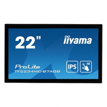 Asztali monitor, Iiyama touch monitor, 21,5", 1920x1080, 16:9, 300cd, 8ms, 1000:1,VGA/HDMI/DP, Open frame, TF2234MC