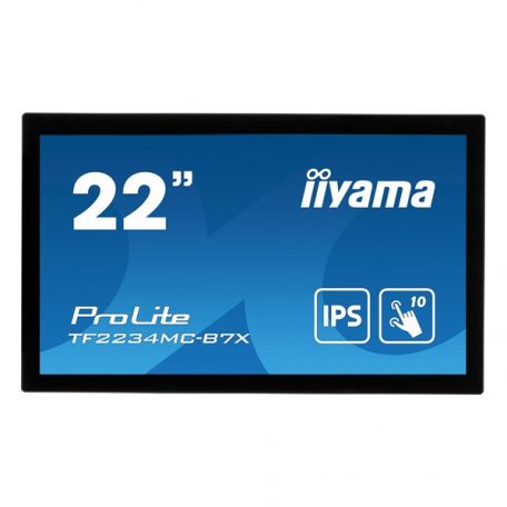 Asztali monitor, Iiyama touch monitor, 21,5", 1920x1080, 16:9, 305cd, 8ms, 1000:1,VGA/HDMI/DP, Open frame, TF2234MC