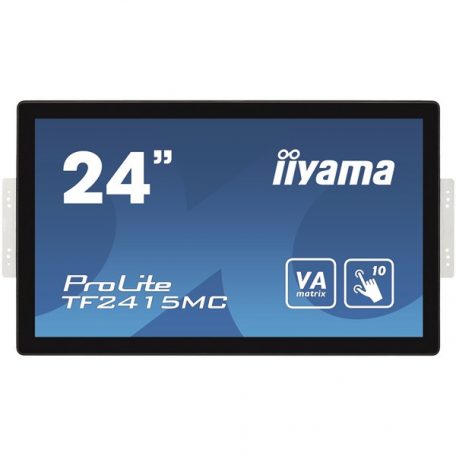 Asztali monitor, Iiyama touch VA monitor 23.8" TF2415MC-B2, 1920x1080, 16:9, 350cd/m2, 16ms, VGA/DP/HDMI/HDCP, IP65, Pivot