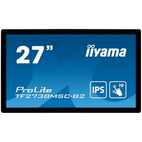 Asztali monitor, Iiyama 16/7 touch IPS monitor 27" TF2738MSC-B2, 1920x1080, 16:9, 500cd/m2, 5ms, DVI/HDMI/DP/HDCP, Pivot, hangszóró