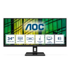   Asztali monitor, AOC VA monitor 34" U34E2M, 3440x1440, 21:9, 300cd/m2, 4ms, 2xHDMI/DisplayPort