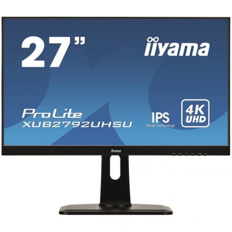 Asztali monitor, Iiyama Prolite monitor, IPS, 27", 3840x2160, 16:9, 300cd, 4ms, DVI/VGA/HDMI/DP/USB, Hangszóró,, pivot, állítható mag., d